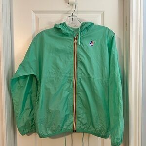 K-WAY PACKABLE FULL ZIP WINDBREAKER & RAIN JACKET size medium